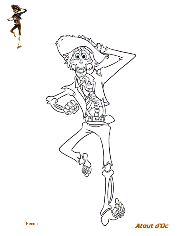 Coloriage Hector Etait Un Musicien Passionne De Santa Cecilia - Coco Disney à imprimer